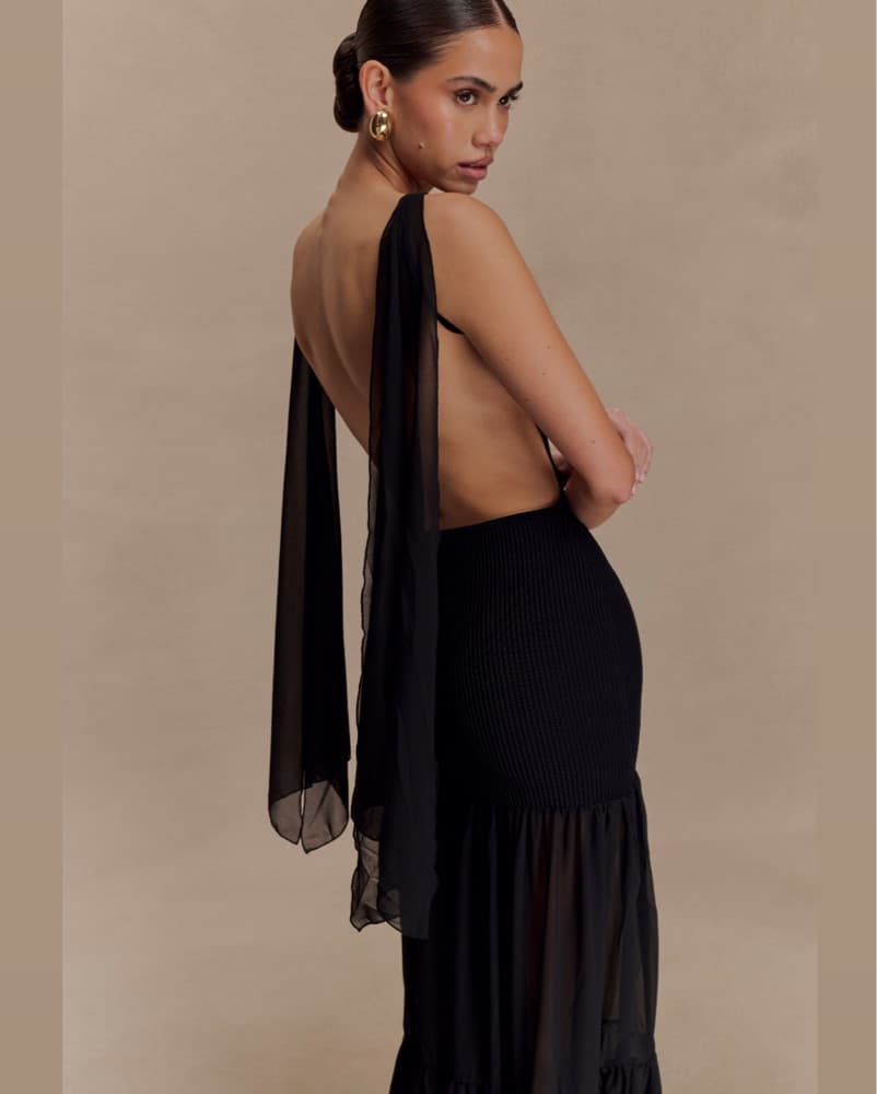 Meshki Haille Knit Chiffon Maxi Dress - Image 5
