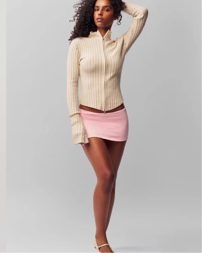 Guizio Micro Mini Stretch Skirt Pink  - Image 4