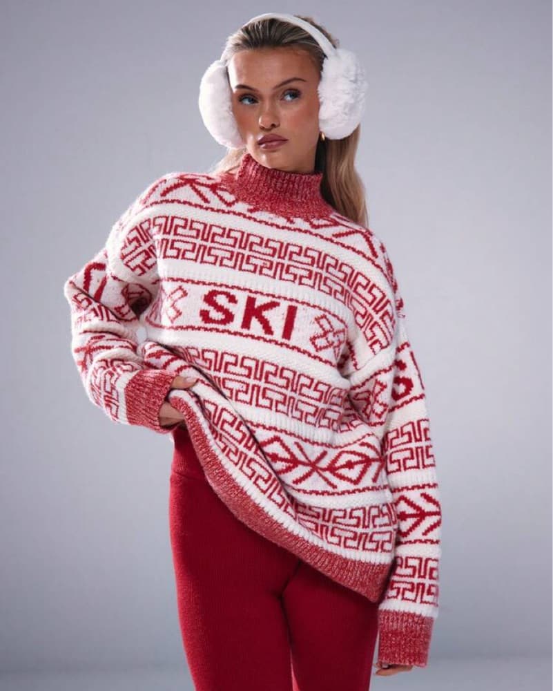 Cozy Ski-Inspired Knit Sweater - Image 1