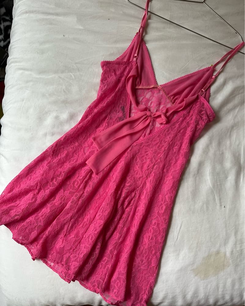 HotPink Lace Slip Dress -Betsey Johnson- - Image 3