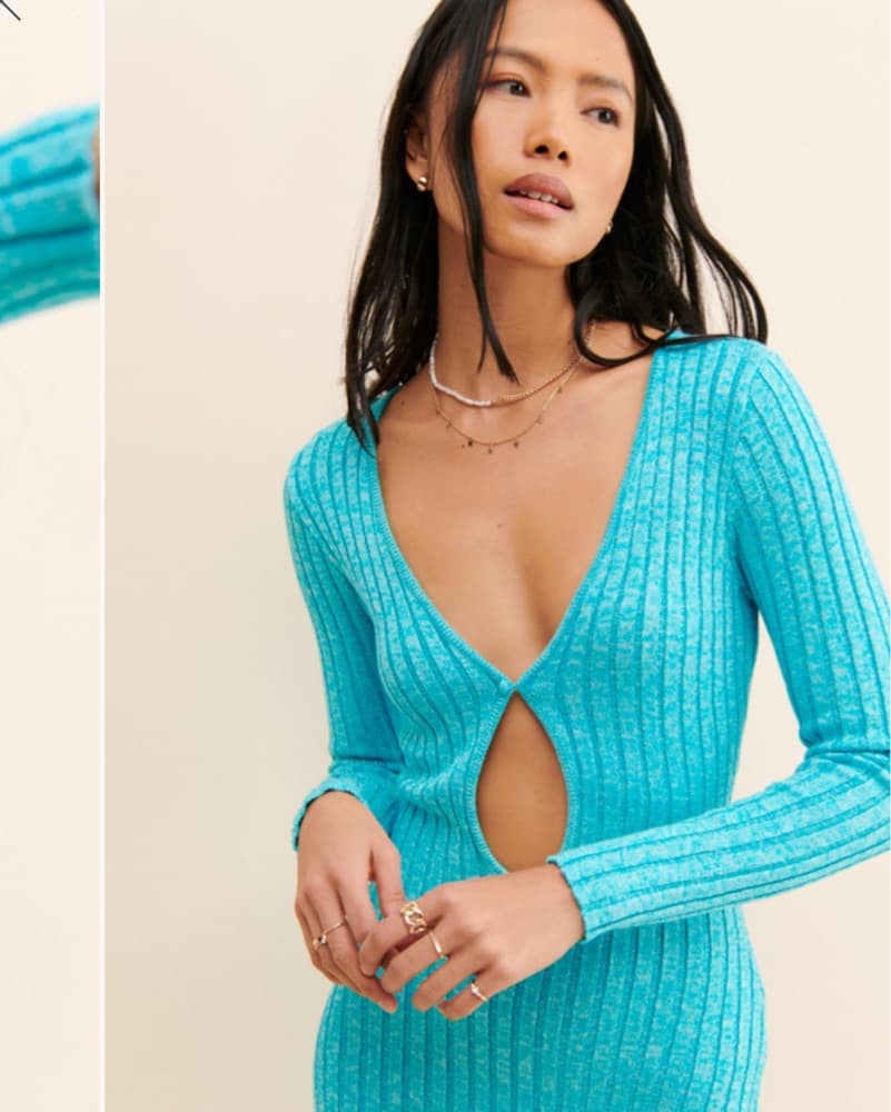 AFRM Turqoise Long Sleeve Maxi Dress - Image 3