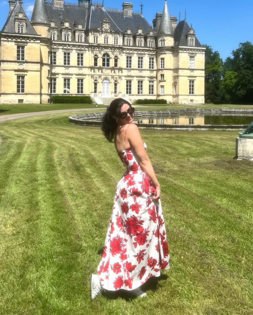 Red Floral Dress - Image 1
