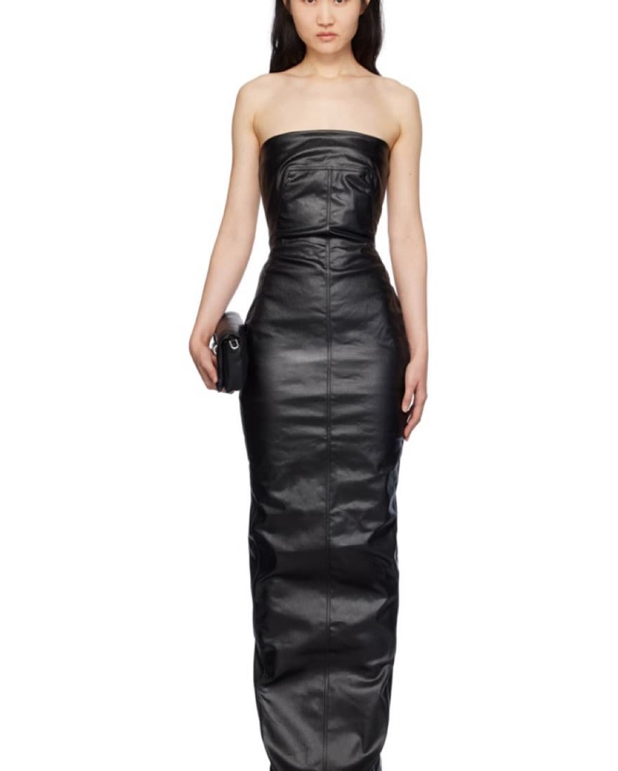 Rick Owens Black Bustier Maxi Dress  - Image 1