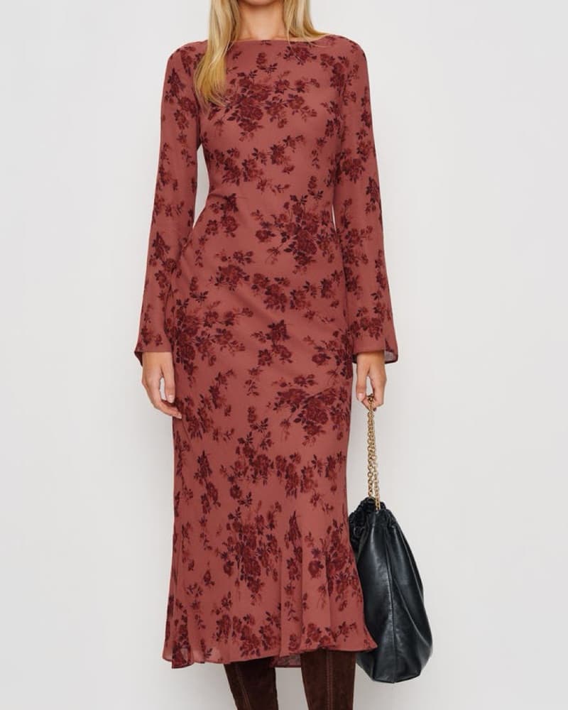 Reformation Floral Long Sleeve Dress - Image 1