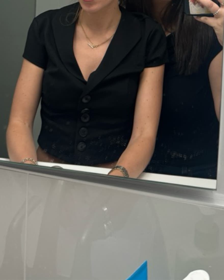 Reformation Black Button Top - Image 2