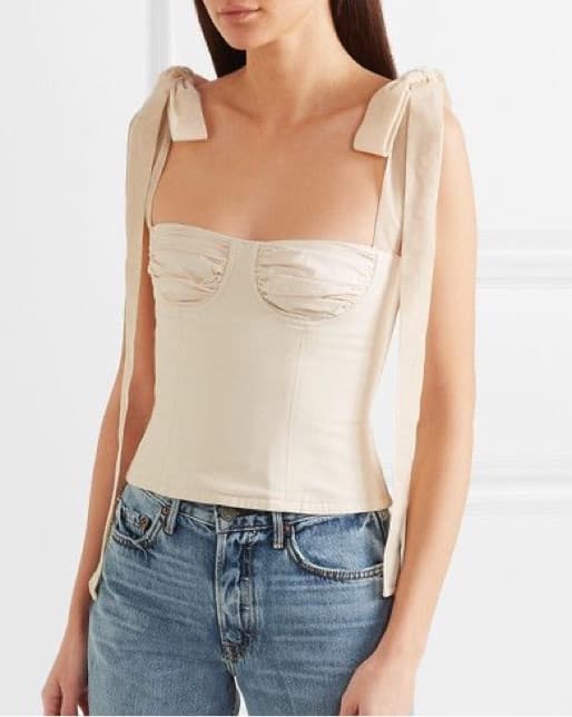 Orseund Iris Velvet Trim Cotton Corset - Image 1