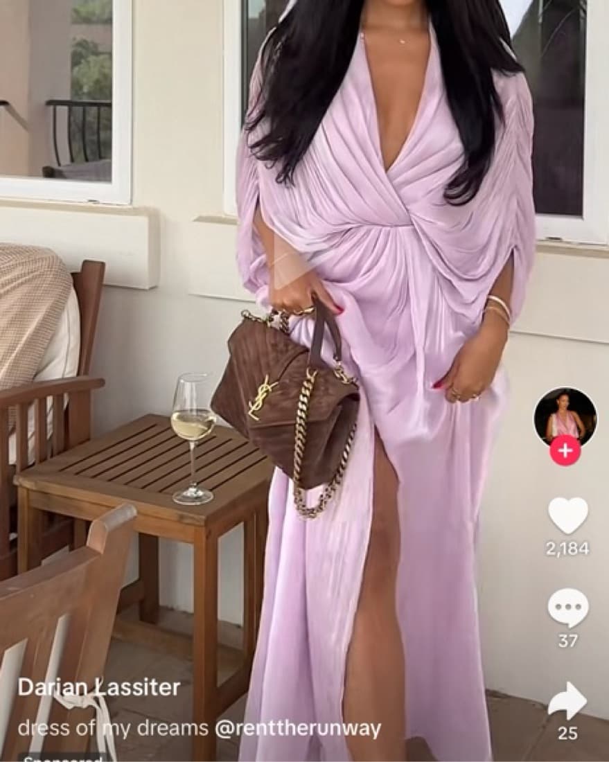 Bagley Mishka Pink Draped Gown  - Image 3