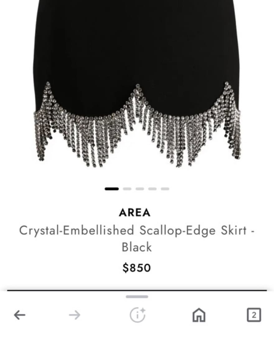 800$ AREA crystal Embellished Skirt - Image 4