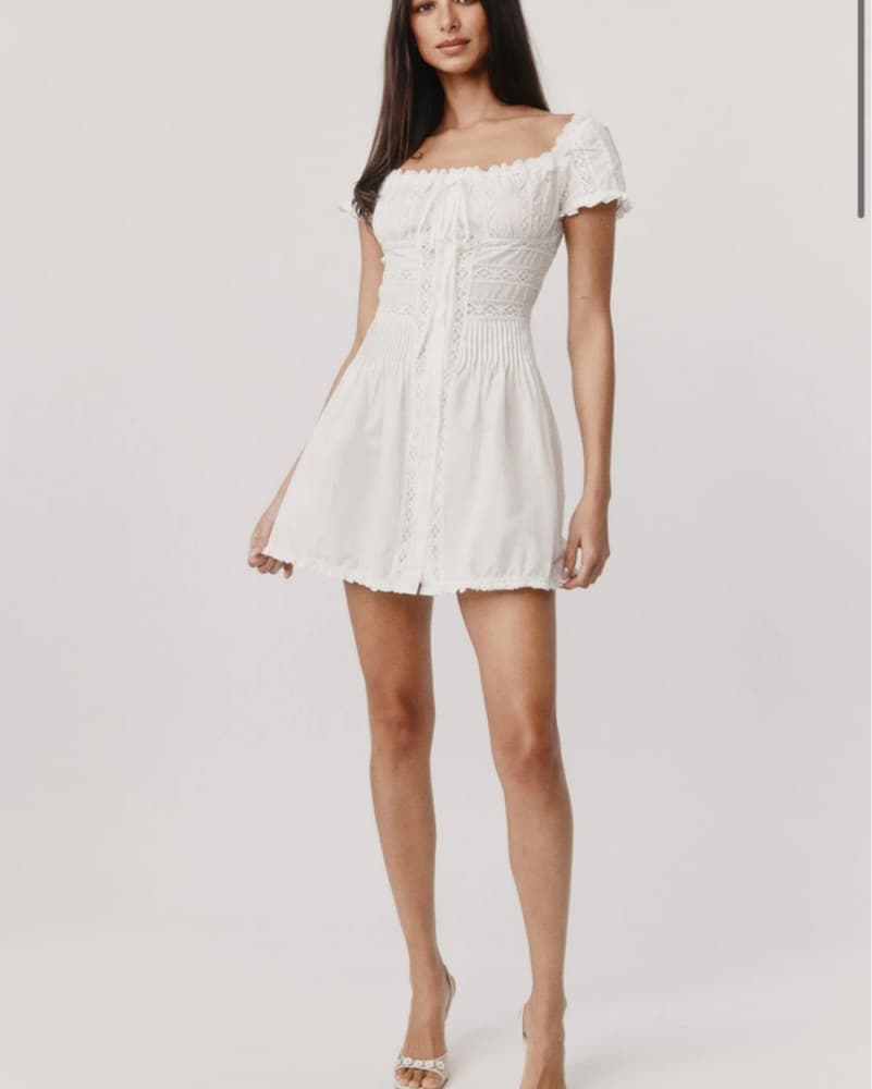 With Jean White Lace Mini Dress - Image 2