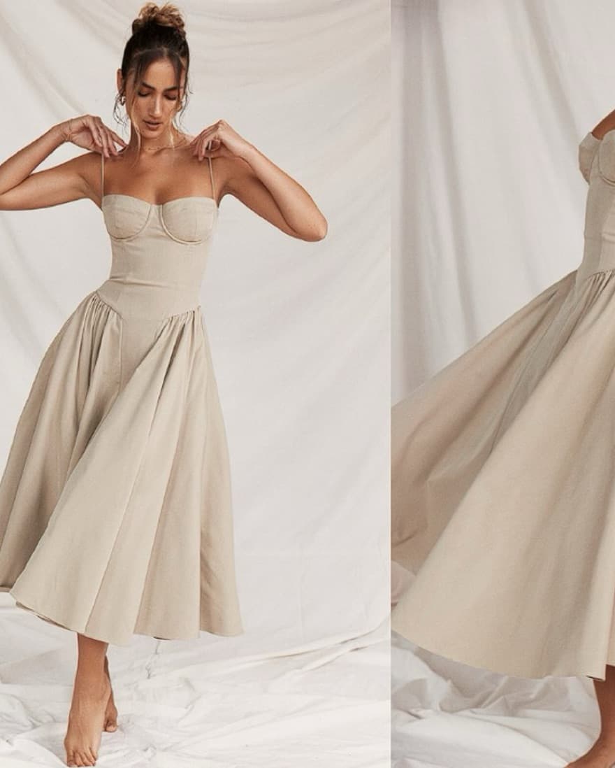 HouseofCB Samaria Taupe Corset Sundress - Image 4