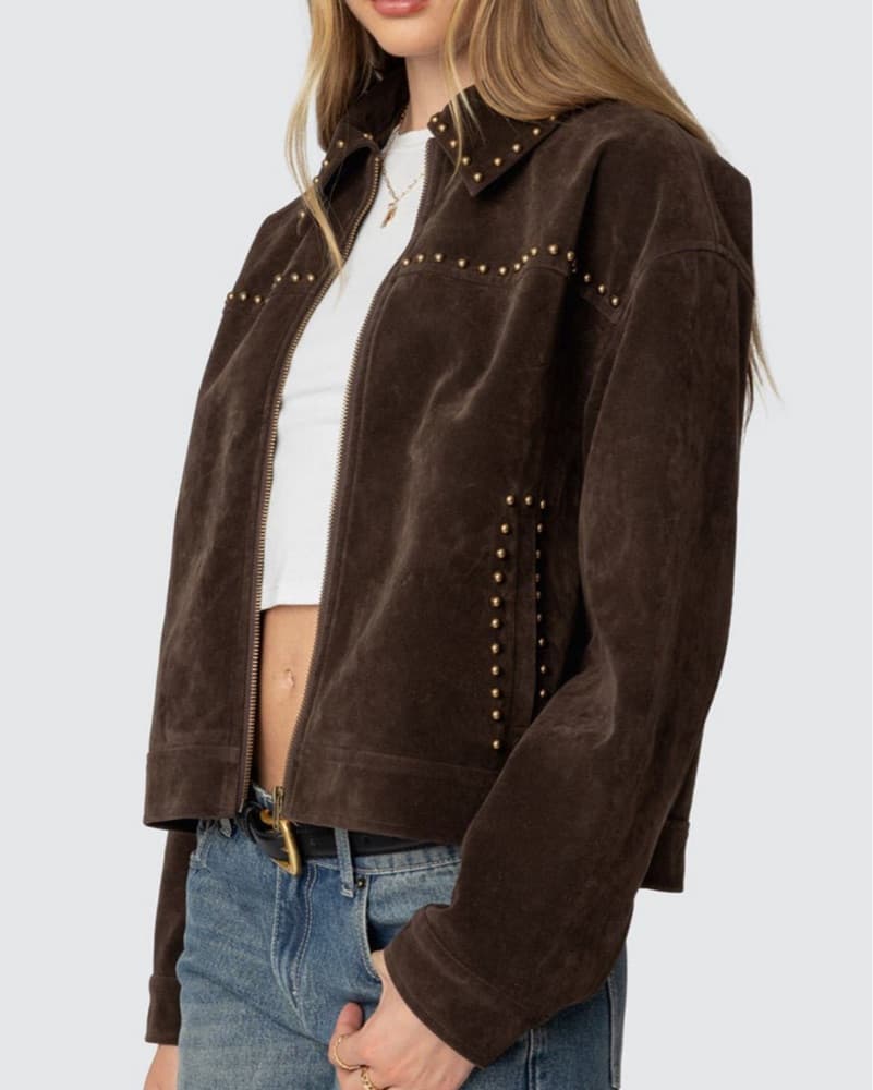 Brown Studded Jacket  - Image 4