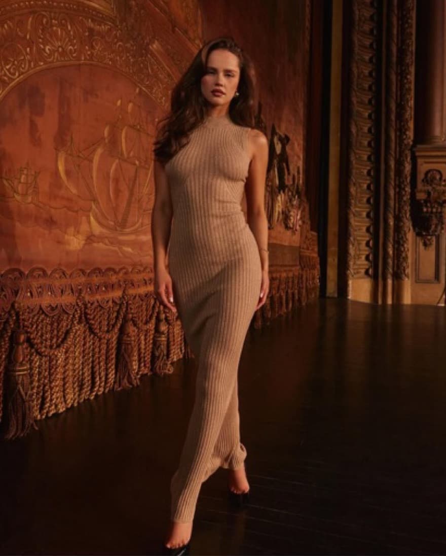 House Of CB Gold Emmie Knit Dress - Image 1