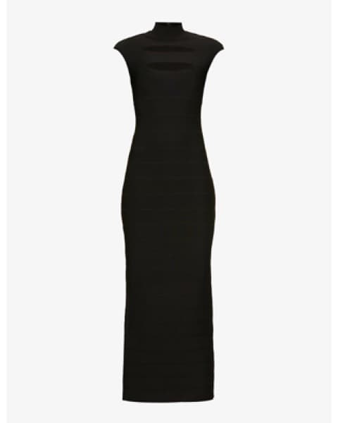 Herve Leger Icon Cap Sleeve Cut-out Gown - Image 2