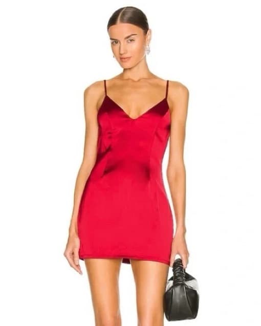 Superdown Nicole Mini Dress In Burgundy - Image 1