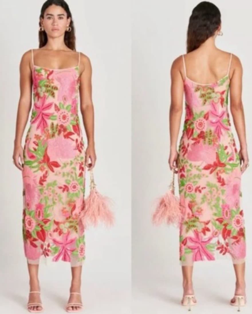 Cult Gaia Pink Beaded Midi Dress - XS - Image 3