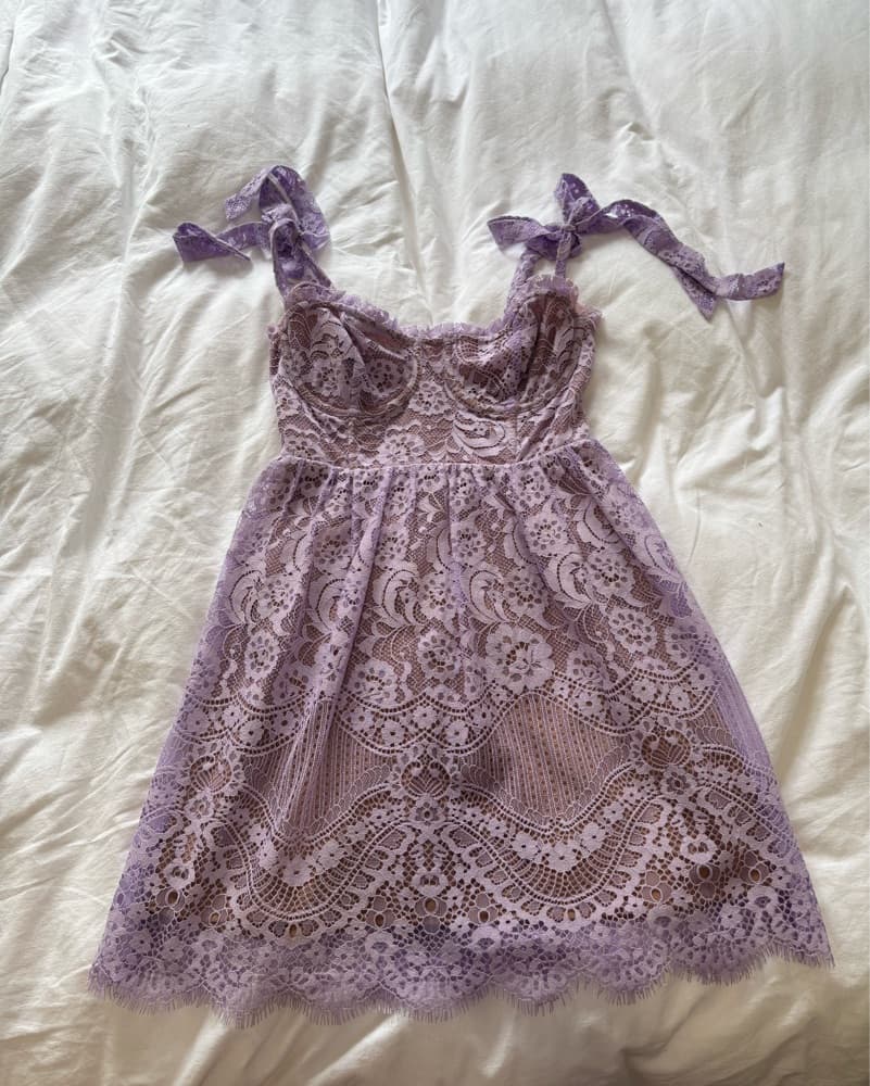 For Love And Lemons Purple Lace Dress - Image 3