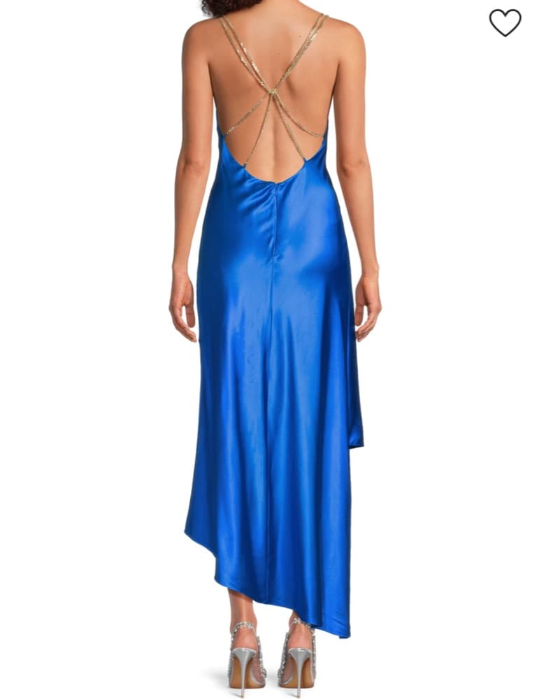 Alice + Olivia Blue Satin Chain Dress - Image 2