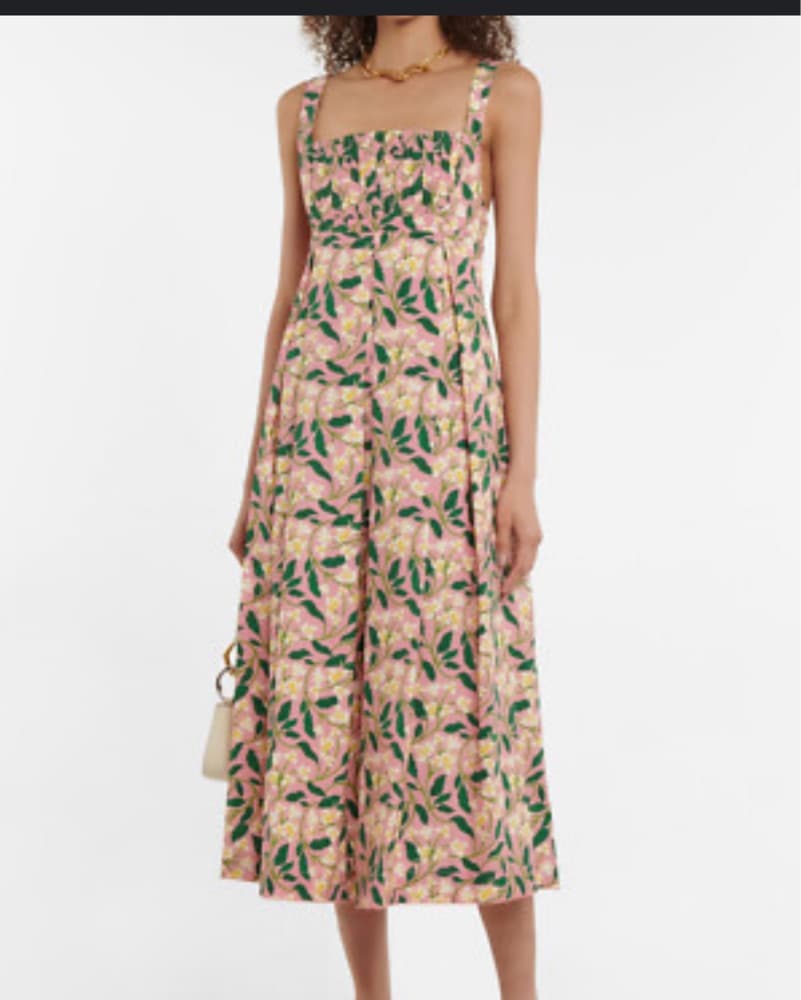 Agua Bendita Pink Floral Midi Dress - Image 2