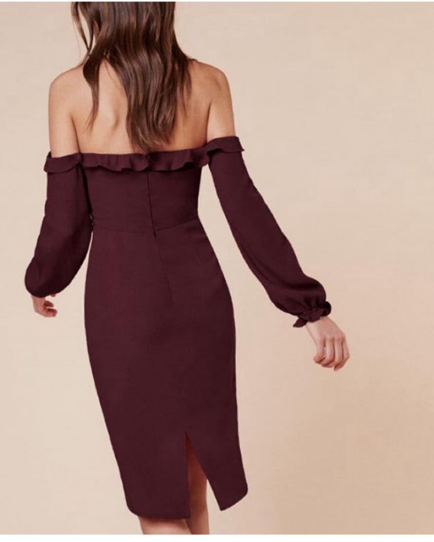 Garnet Off Shoulder Reformation Dress - Image 2