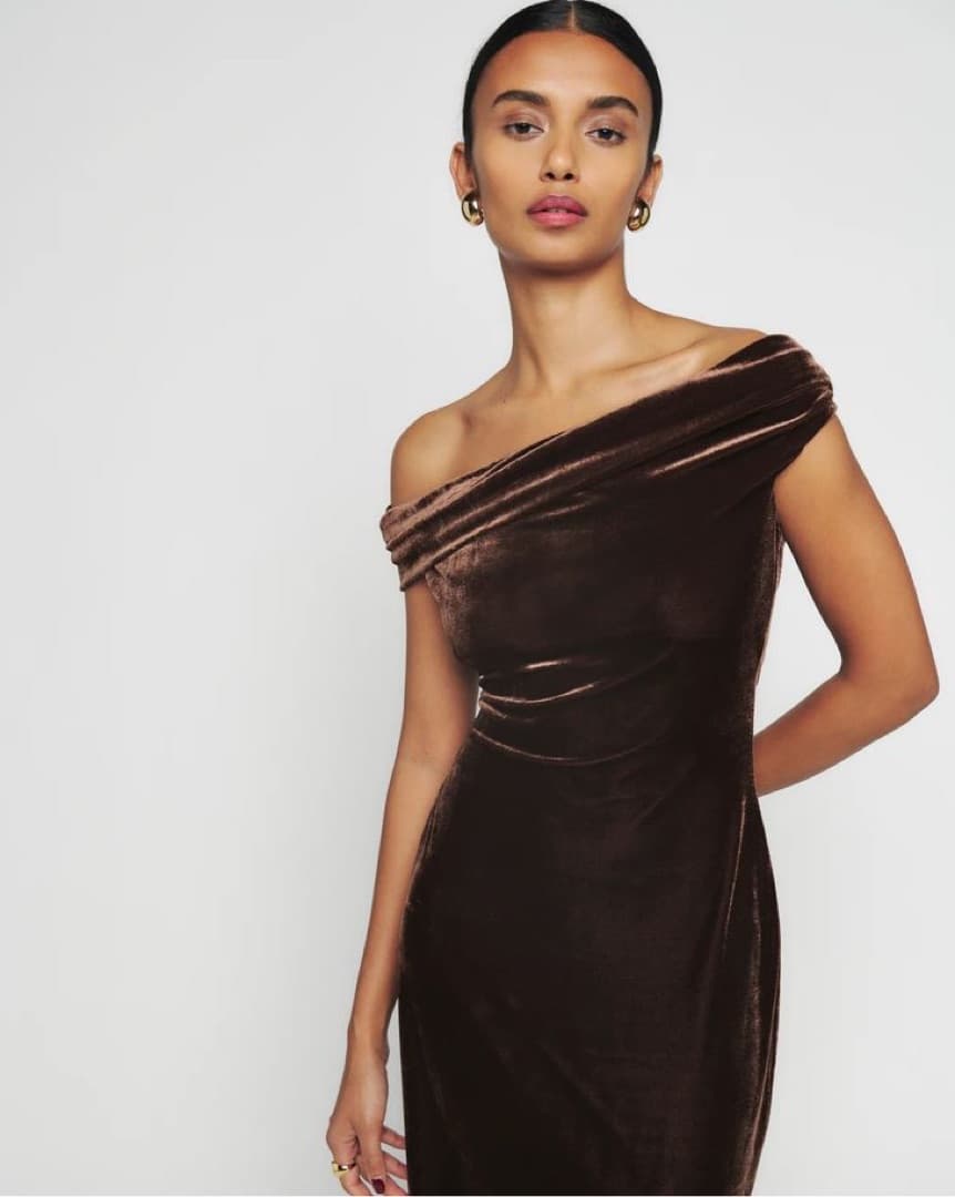 Reformation Cafe Jamen Velvet Dress - Image 2