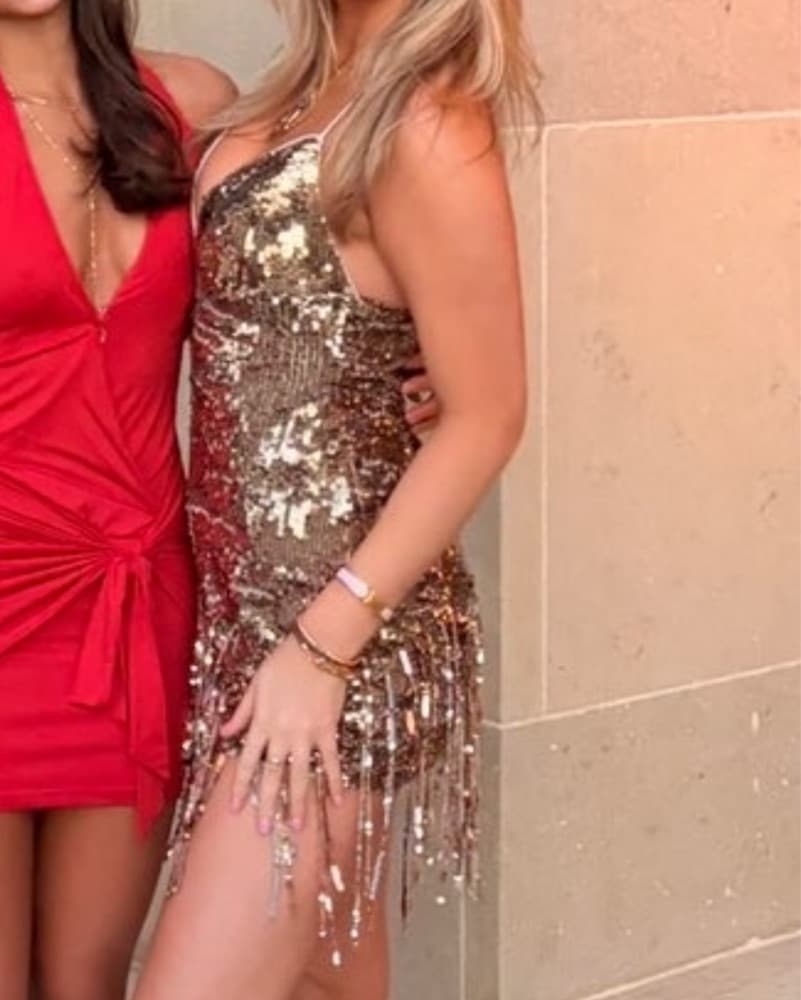 Sparkly gold mini dress - Image 3