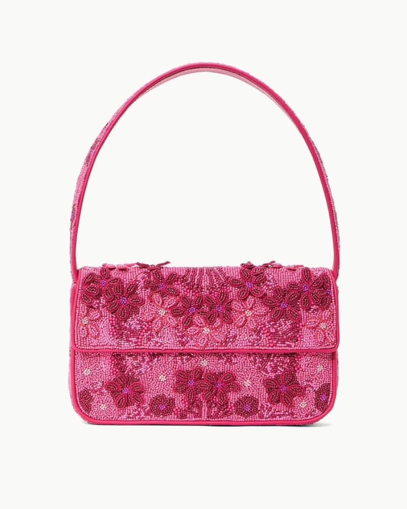 Staud tommy Beaded Bag Pink - Image 1