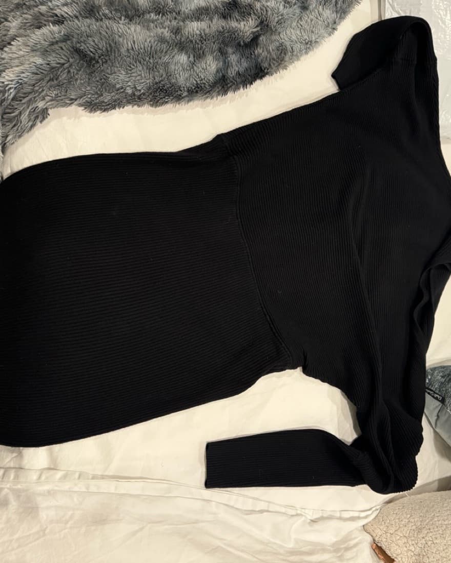 Reiss Black Knit One Shoulder Dress - Image 5
