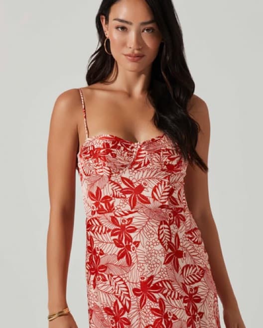 Red And Pink Floral ASTR the Label Dress - Image 3