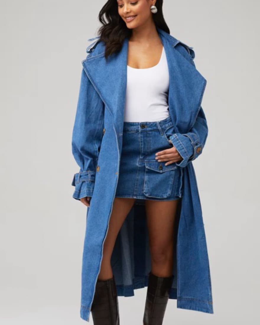 Zerah Jean Cargo Skirt Bardot - Image 3