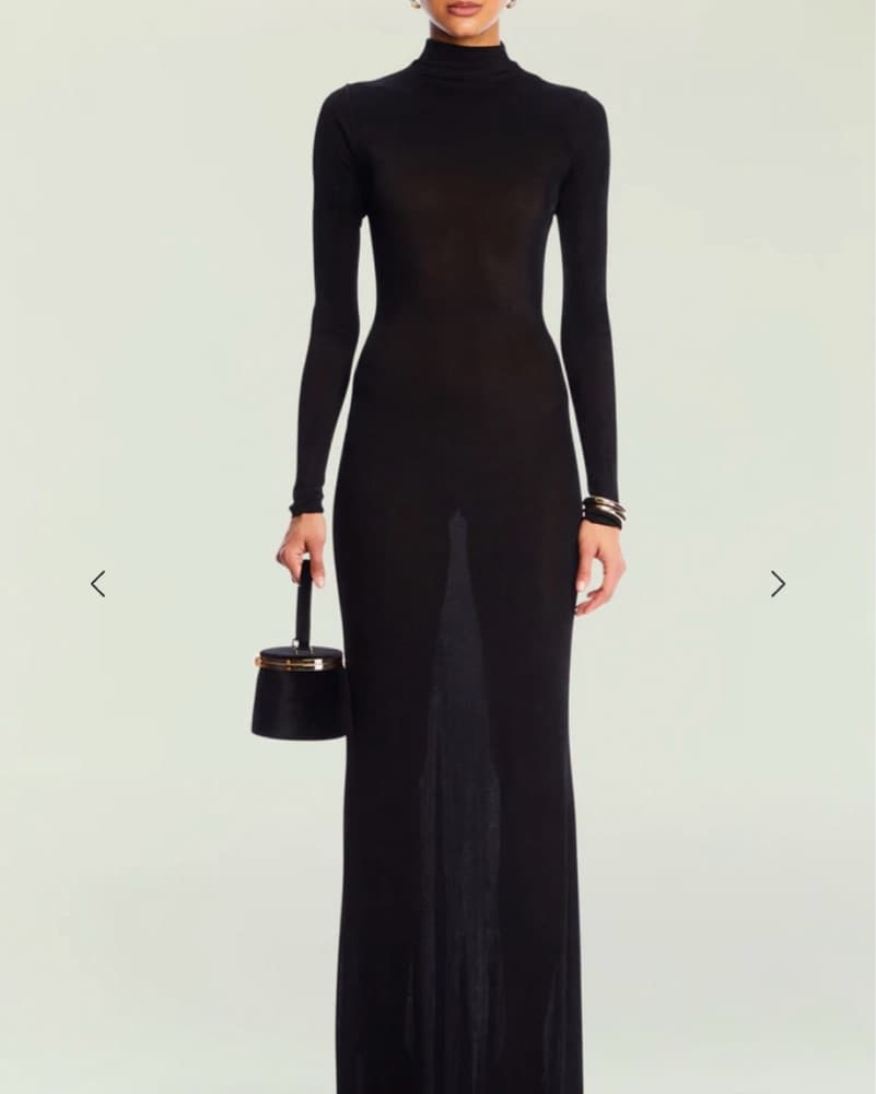 Black Turtleneck Maxi Seroya Dress - Image 1