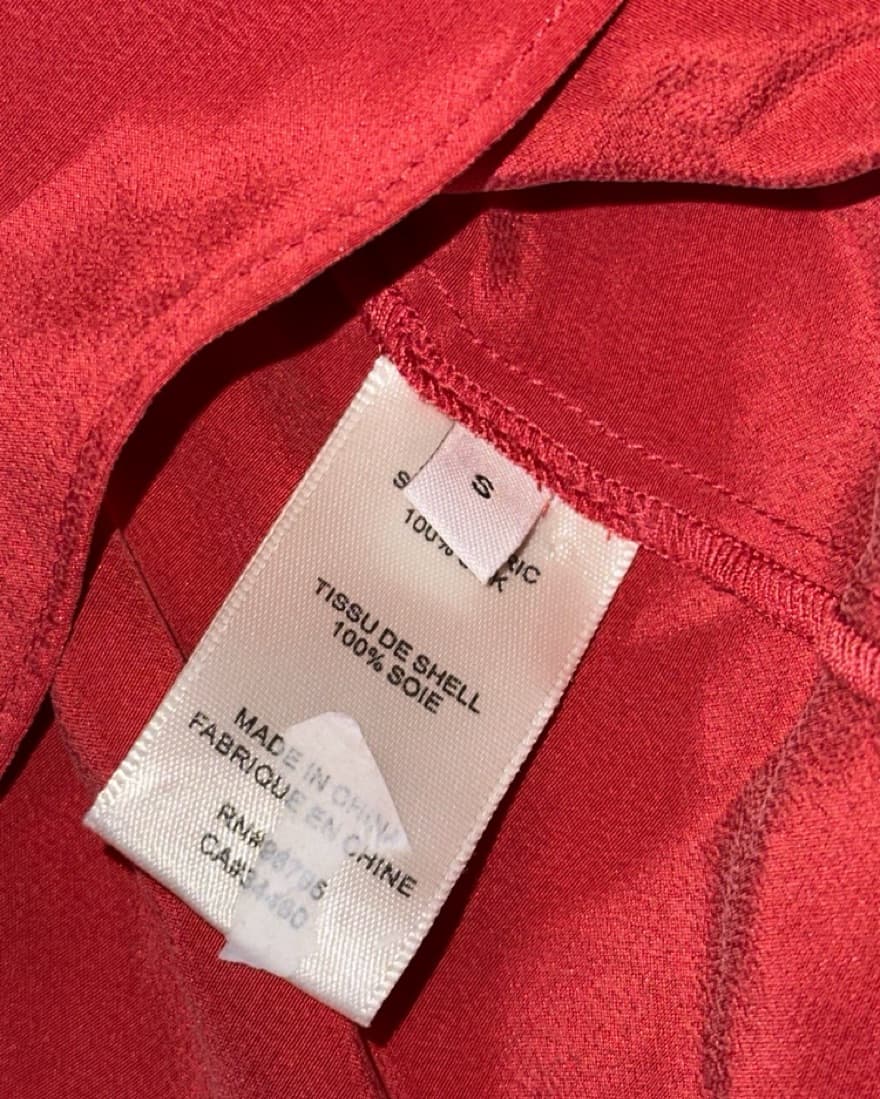 Rebecc Taylor Small Red Silk Blouse - Image 3