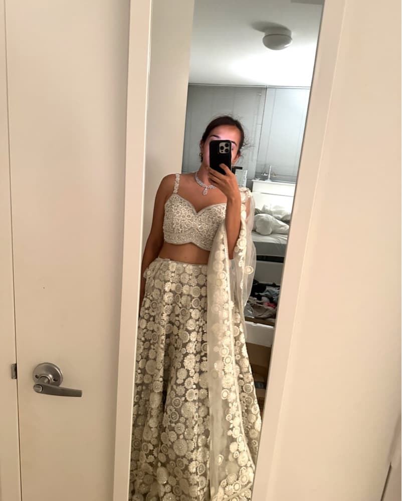 Silver / White Lehenga (Indian Dress)  - Image 2