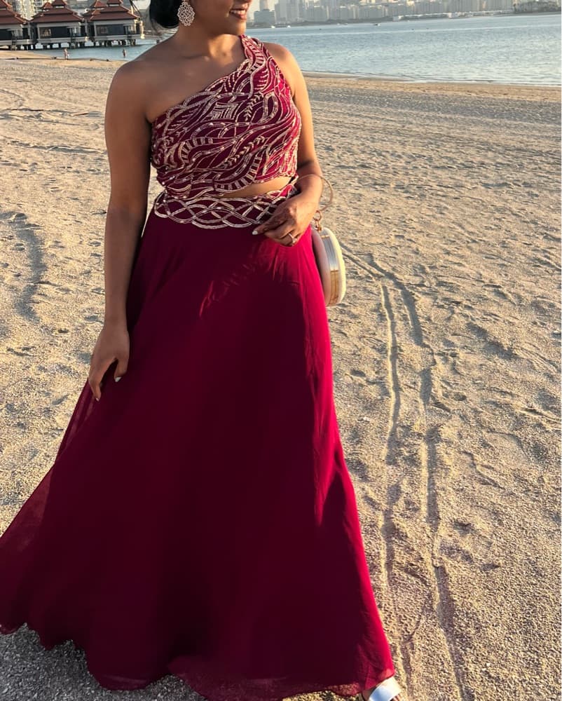 Magenta Skirt And Top Lehenga Set - Image 1