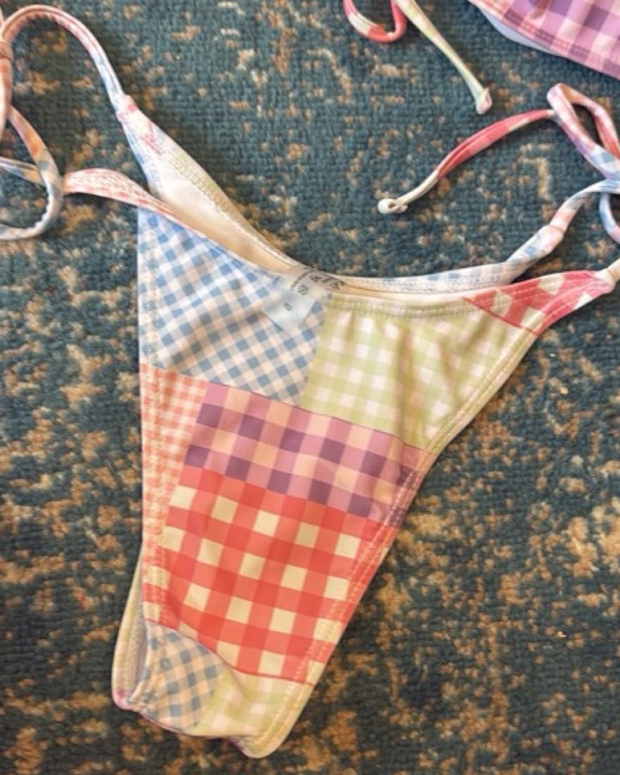 Plaid Patchwork Bikini  - Image 3