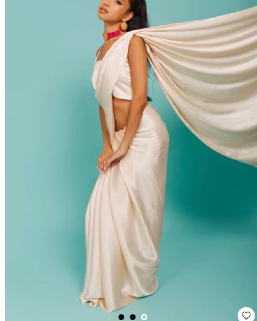 Satin Readymade Sari And Corset Top - Image 2