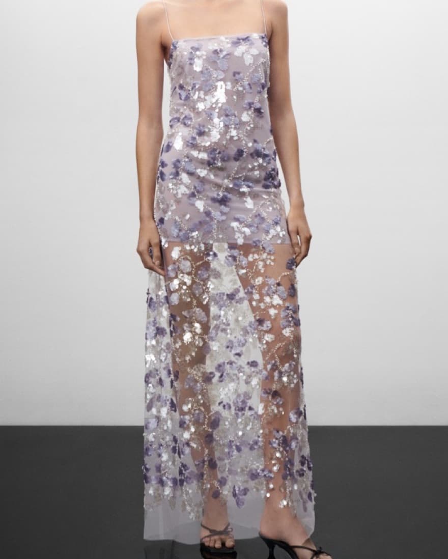 Sequin Sheer Dress - Image 1