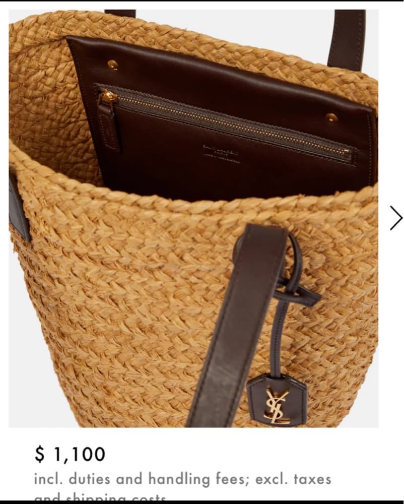 Saint Laurent Raffia Panier Logo Tote - Image 3