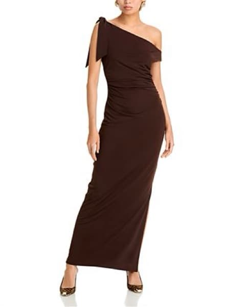 WAYF Brown Ruched Gown - Image 1