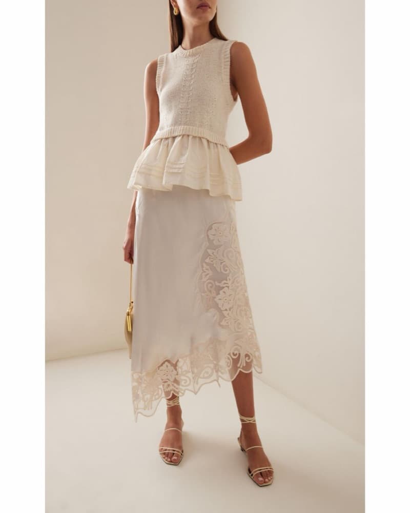 Ulla Johnson Lace Trimmed Skirt - Image 1