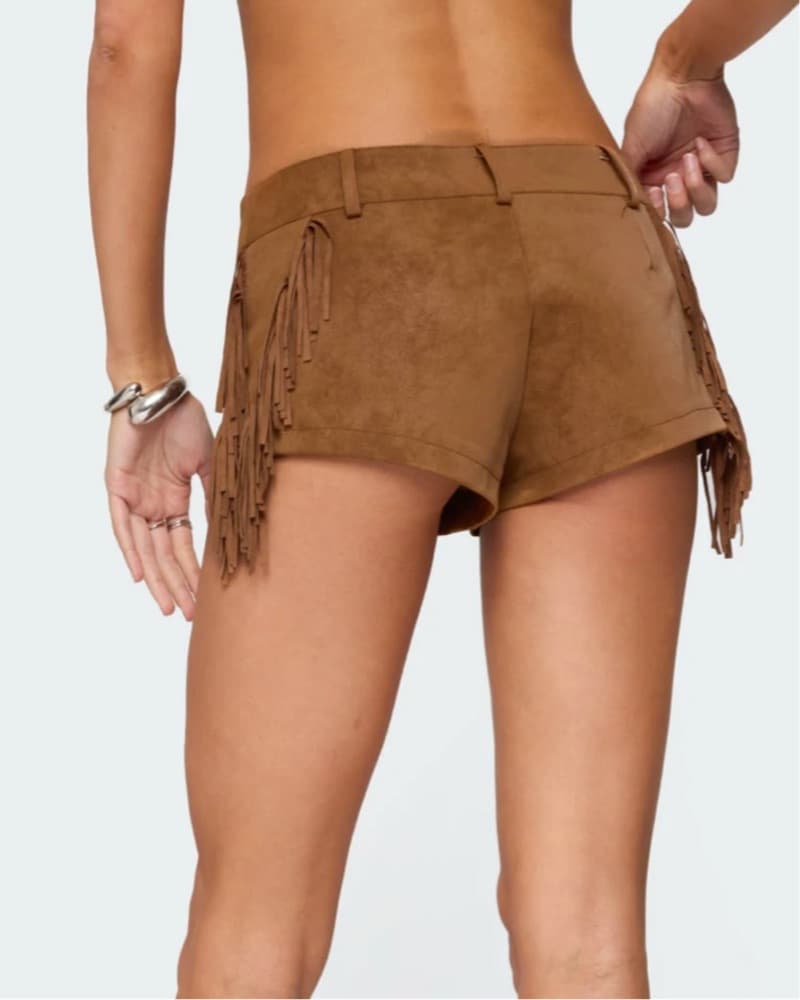 Fringe Suede Shorts - Image 3