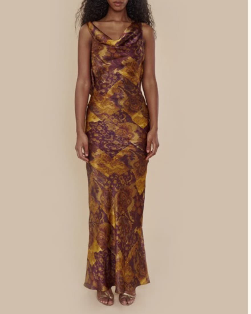 Mirror Palais Plunging Back Cowl Dress G - Image 1