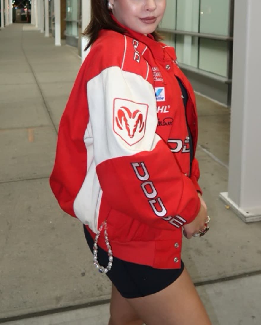 Red Dodge #9 Racer Embroided Jacket - Image 4