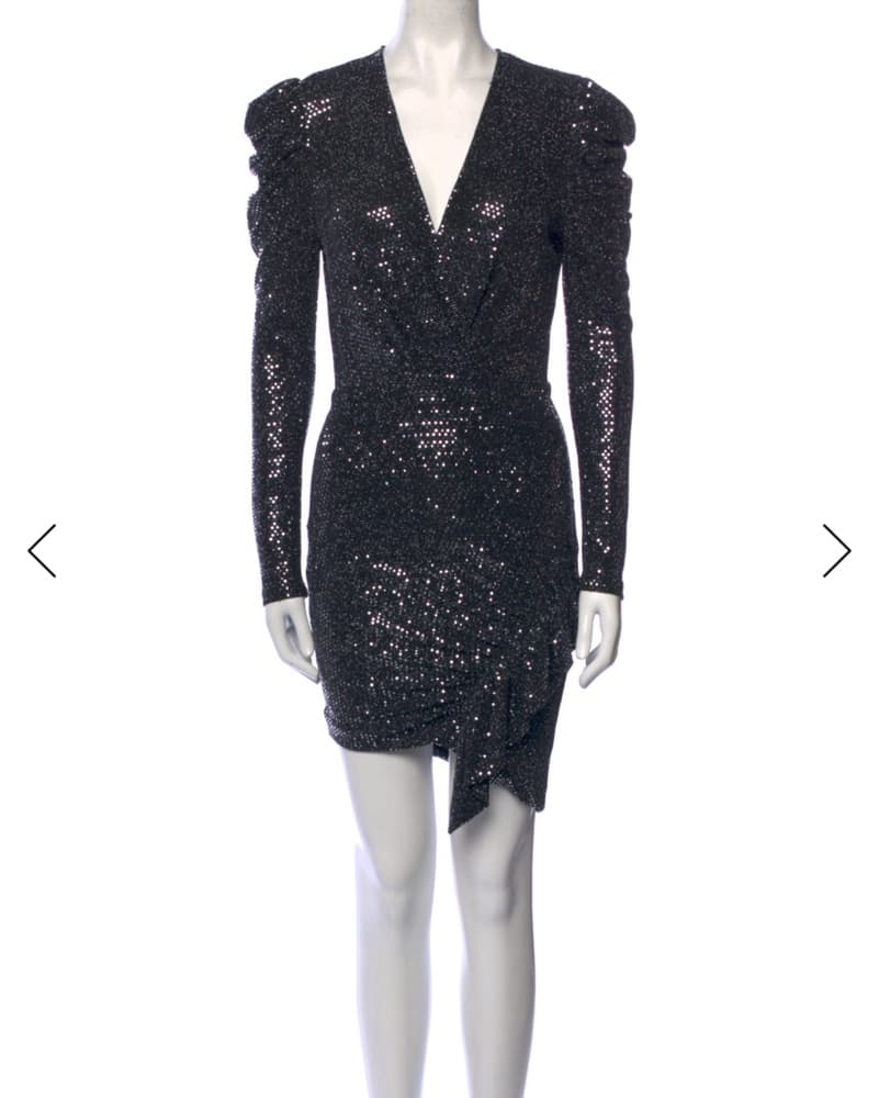 IRO V NECK SEQUINS MINI DRESS XS - Image 1