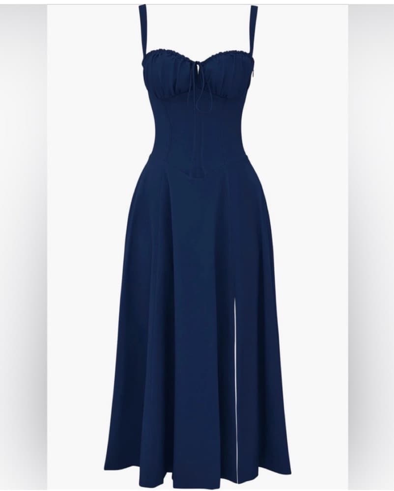 House Of CB Carmen Navy Blue Dress - Image 4
