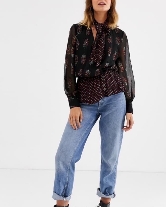 Tie Pussybow Blouse  - Image 1