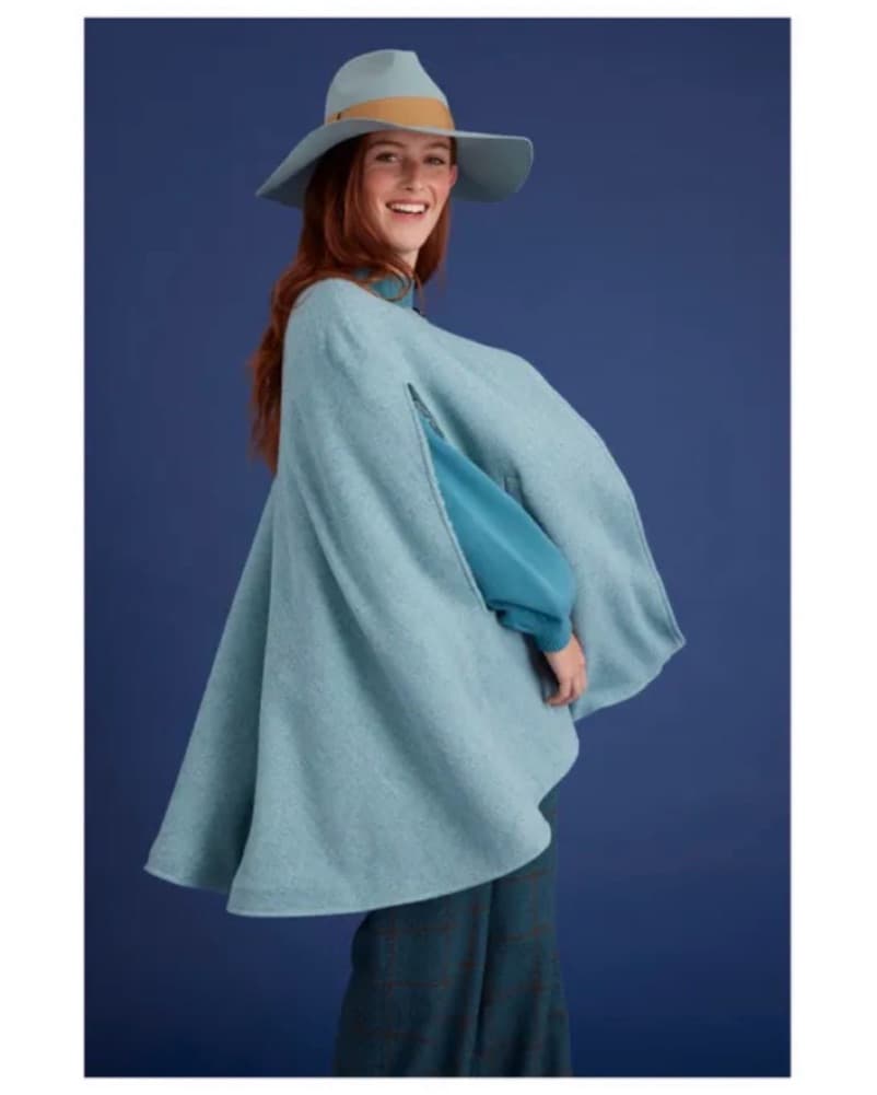 MARIA DE LA ORDEN light Blue wool Cape - Image 3