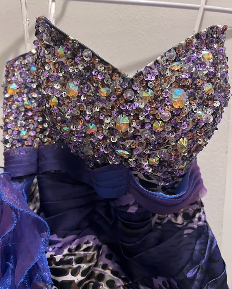 Glamorous Sequin and Ruffle Gown - Image 3