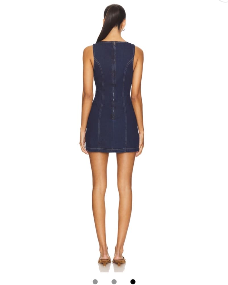 Dark Blue Denim Mini Dress - revolve - Image 4