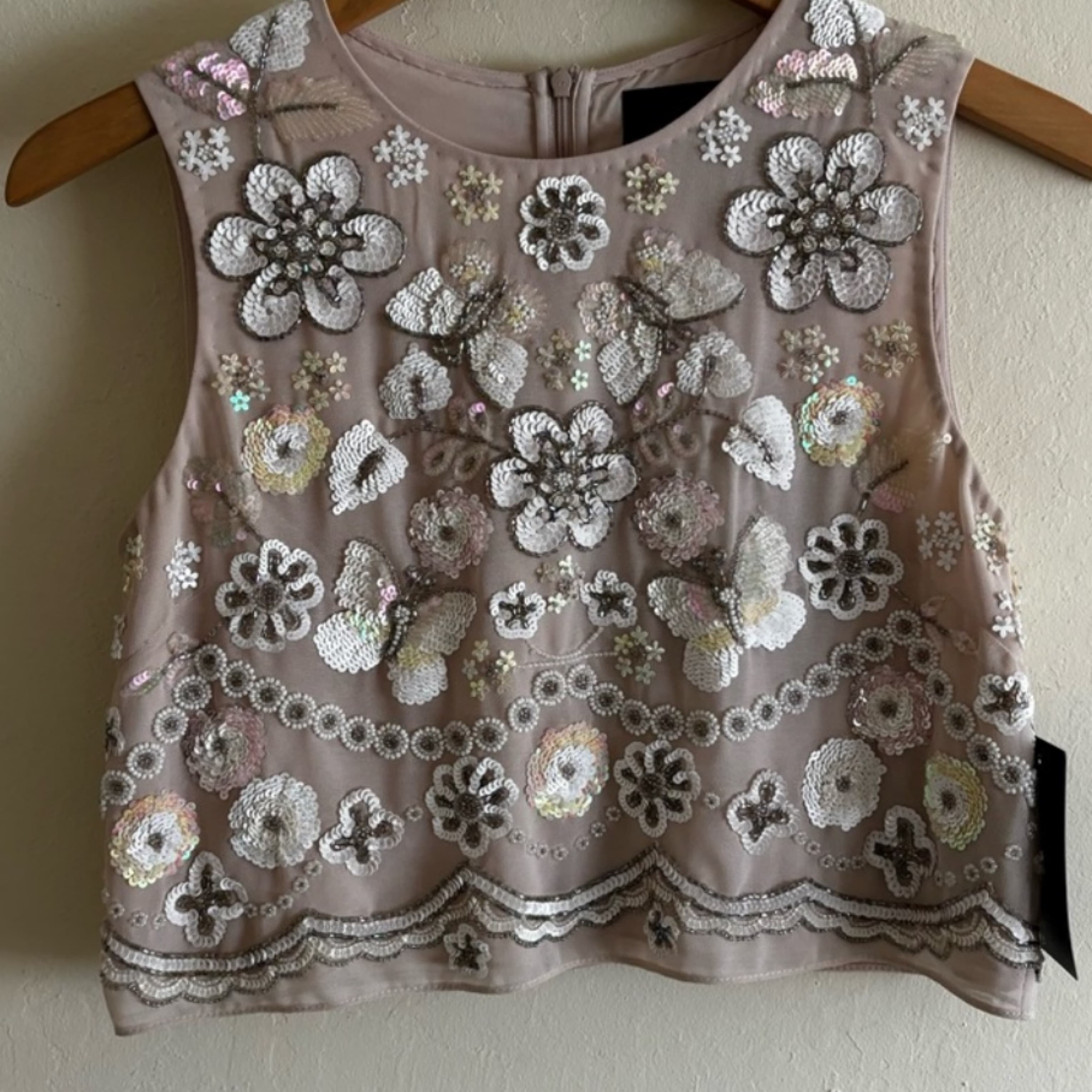 Needle & Thread Floral Sequin Top - Image 3