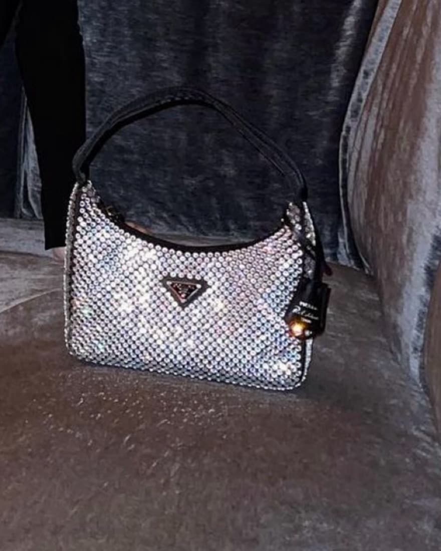  Prada Re-Edition Satin Bag W/ Crystals - Image 3
